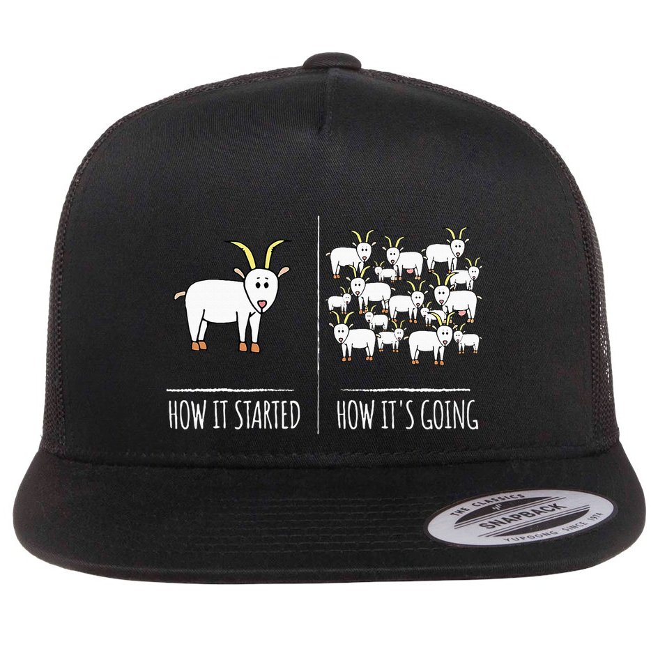 Goat S Goat Lovers Farm Apparel Meme Pun Funny Goat Flat Bill Trucker Hat