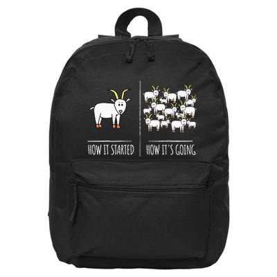 Goat S Goat Lovers Farm Apparel Meme Pun Funny Goat 16 in Basic Backpack