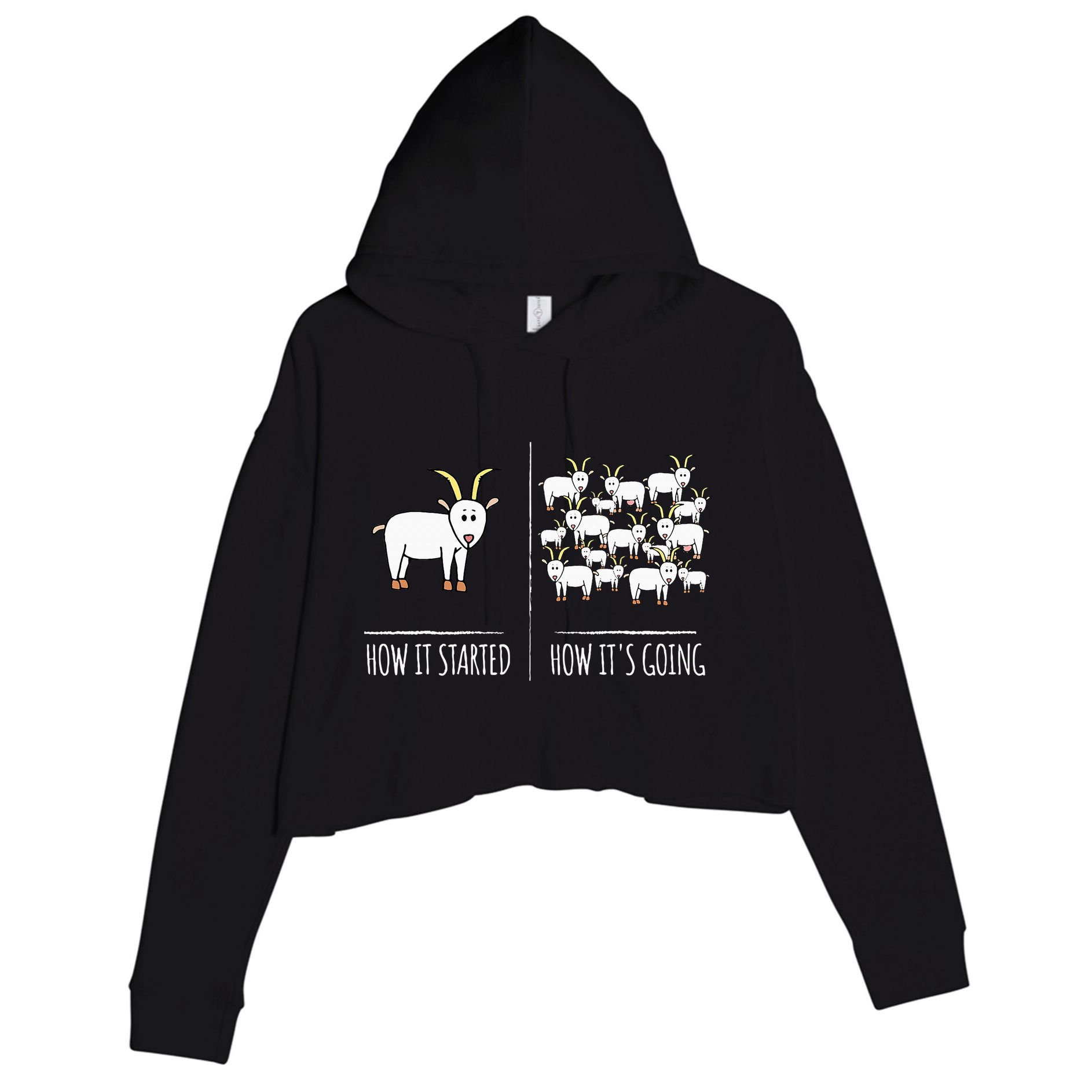 Goat S Goat Lovers Farm Apparel Meme Pun Funny Goat Crop Fleece Hoodie