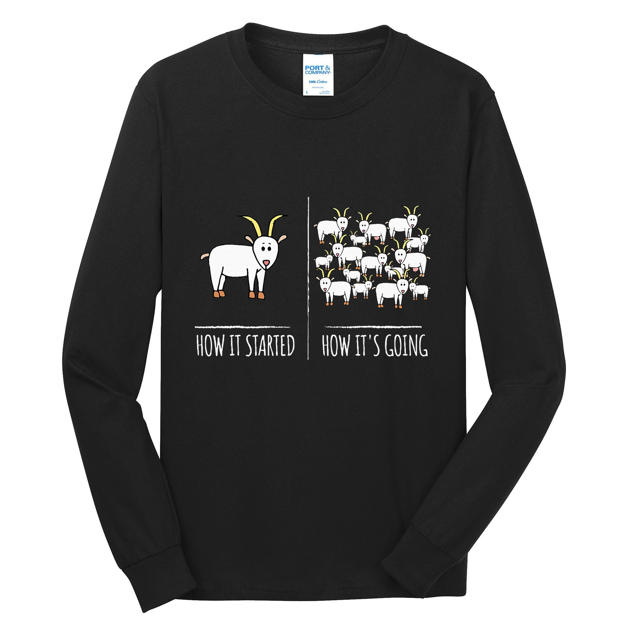 Goat S Goat Lovers Farm Apparel Meme Pun Funny Goat Tall Long Sleeve T-Shirt