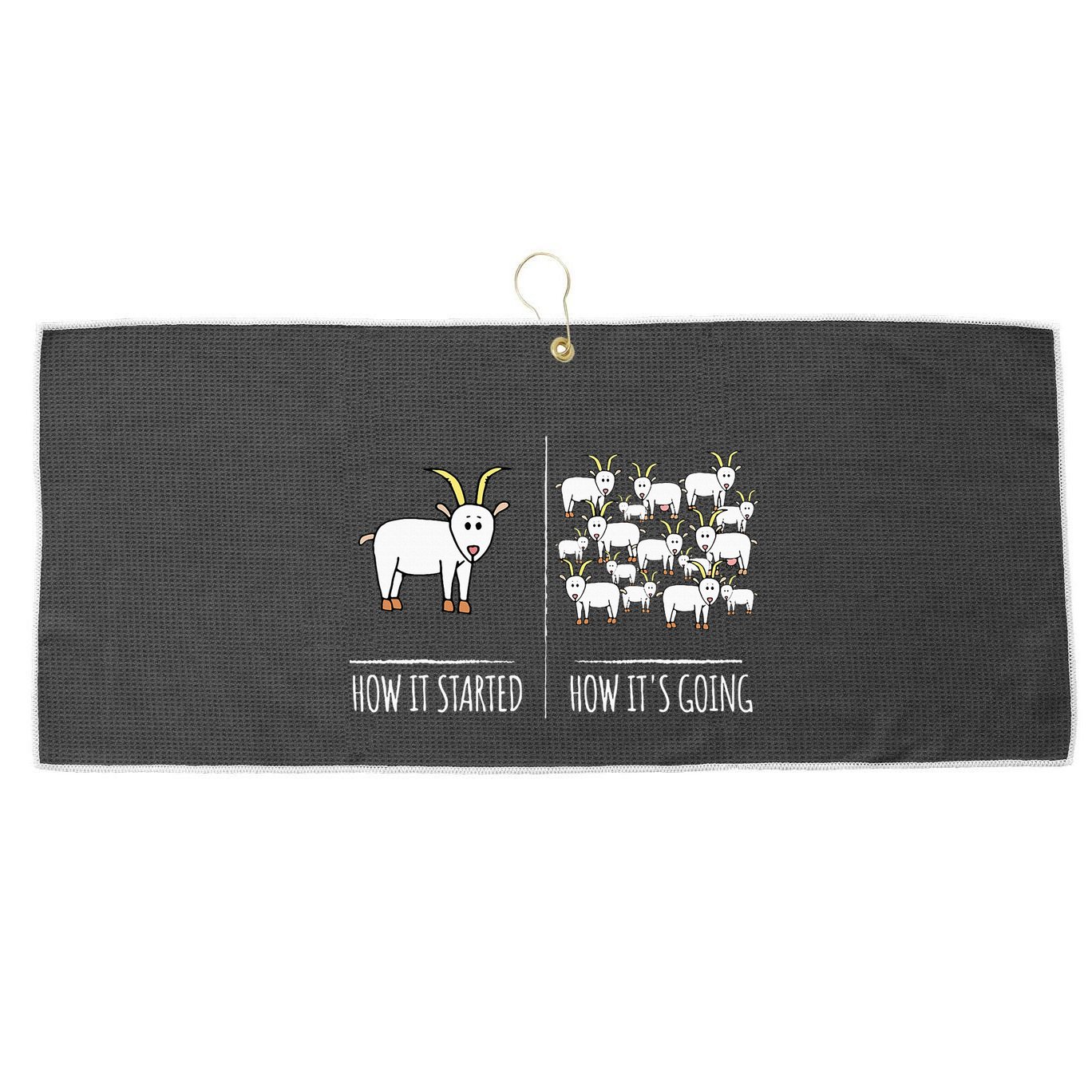 Goat S Goat Lovers Farm Apparel Meme Pun Funny Goat Large Microfiber Waffle Golf Towel