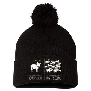 Goat S Goat Lovers Farm Apparel Meme Pun Funny Goat Pom Pom 12in Knit Beanie