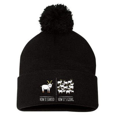 Goat S Goat Lovers Farm Apparel Meme Pun Funny Goat Pom Pom 12in Knit Beanie