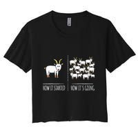 Goat S Goat Lovers Farm Apparel Meme Pun Funny Goat Women's Crop Top Tee