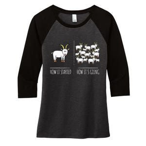 Goat S Goat Lovers Farm Apparel Meme Pun Funny Goat Women's Tri-Blend 3/4-Sleeve Raglan Shirt