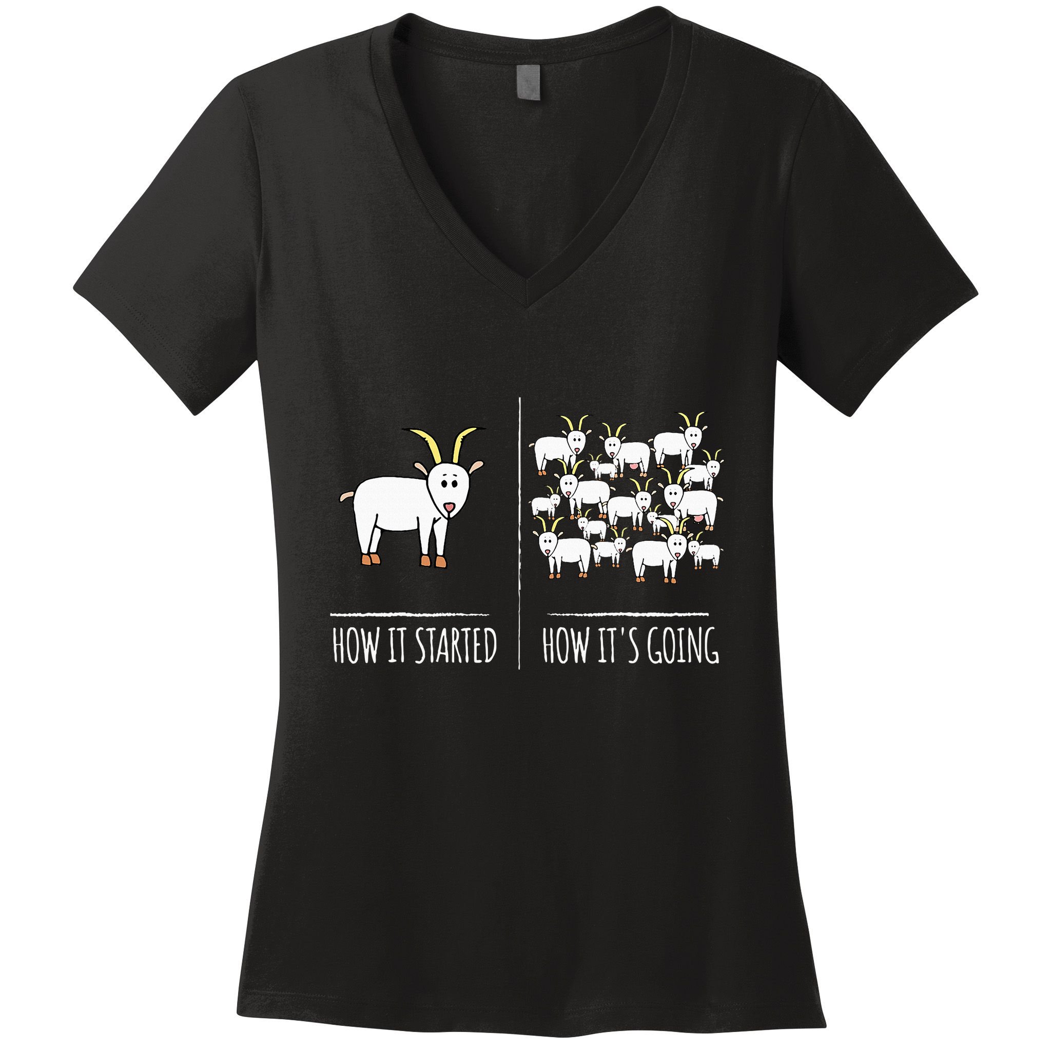 Goat S Goat Lovers Farm Apparel Meme Pun Funny Goat Women's V-Neck T-Shirt