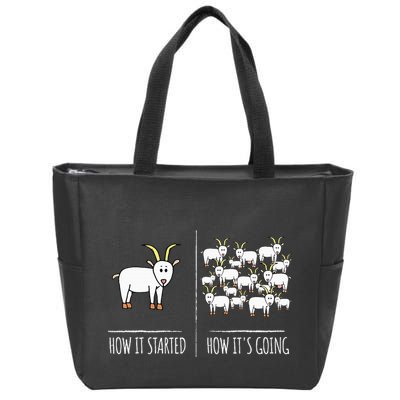 Goat S Goat Lovers Farm Apparel Meme Pun Funny Goat Zip Tote Bag