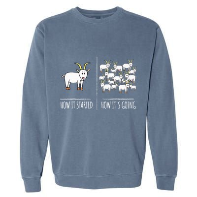 Goat S Goat Lovers Farm Apparel Meme Pun Funny Goat Garment-Dyed Sweatshirt