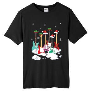 Guitar Santa Hat Christmas Tree Funny Music Loves Xmas Tall Fusion ChromaSoft Performance T-Shirt