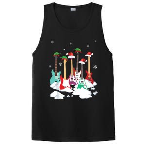 Guitar Santa Hat Christmas Tree Funny Music Loves Xmas PosiCharge Competitor Tank