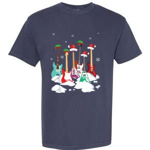 Guitar Santa Hat Christmas Tree Funny Music Loves Xmas Garment-Dyed Heavyweight T-Shirt