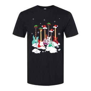 Guitar Santa Hat Christmas Tree Funny Music Loves Xmas Softstyle CVC T-Shirt