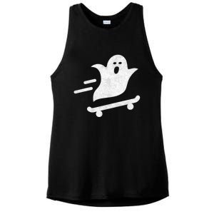 Ghost Skate Halloween Skateboarding Spooky Skateboard Funny Gift Ladies PosiCharge Tri-Blend Wicking Tank