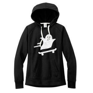 Ghost Skate Halloween Skateboarding Spooky Skateboard Funny Gift Women's Fleece Hoodie