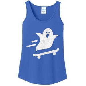 Ghost Skate Halloween Skateboarding Spooky Skateboard Funny Gift Ladies Essential Tank