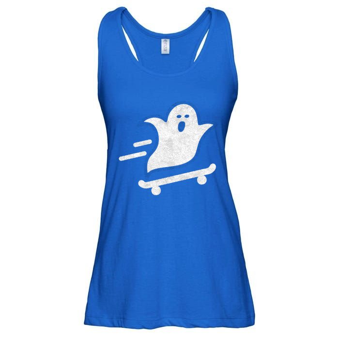 Ghost Skate Halloween Skateboarding Spooky Skateboard Funny Gift Ladies Essential Flowy Tank