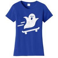 Ghost Skate Halloween Skateboarding Spooky Skateboard Funny Gift Women's T-Shirt