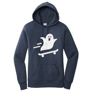 Ghost Skate Halloween Skateboarding Spooky Skateboard Funny Gift Women's Pullover Hoodie