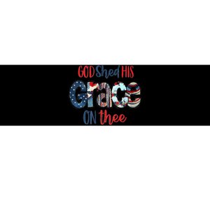 God Shed His Grace On Thee 4th Of July Groovy Patriotic Bumper Sticker