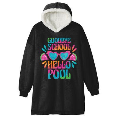 Goodbye School Hello Pool Summer Hooded Wearable Blanket