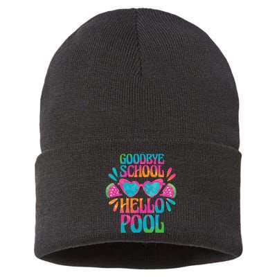 Goodbye School Hello Pool Summer Sustainable Knit Beanie