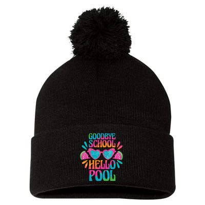 Goodbye School Hello Pool Summer Pom Pom 12in Knit Beanie