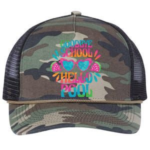 Goodbye School Hello Pool Summer Retro Rope Trucker Hat Cap