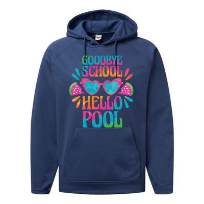 Goodbye School Hello Pool Summer Performance Fleece Hoodie