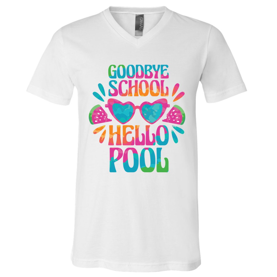 Goodbye School Hello Pool Summer V-Neck T-Shirt