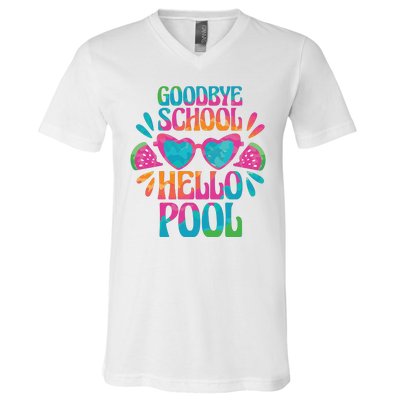 Goodbye School Hello Pool Summer V-Neck T-Shirt