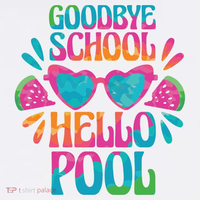 Goodbye School Hello Pool Summer Adult Drive Performance Visor