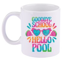 Goodbye School Hello Pool Summer 11oz C Handle Ceramic Mug