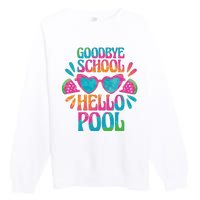 Goodbye School Hello Pool Summer Premium Crewneck Sweatshirt