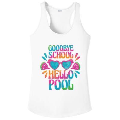 Goodbye School Hello Pool Summer Ladies PosiCharge Competitor Racerback Tank