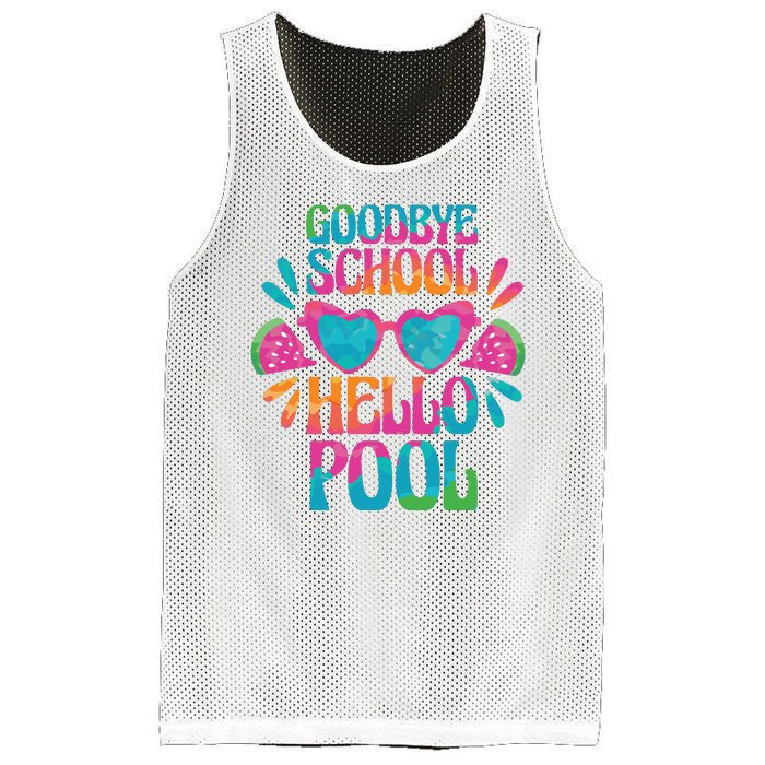 Goodbye School Hello Pool Summer Mesh Reversible Basketball Jersey Tank