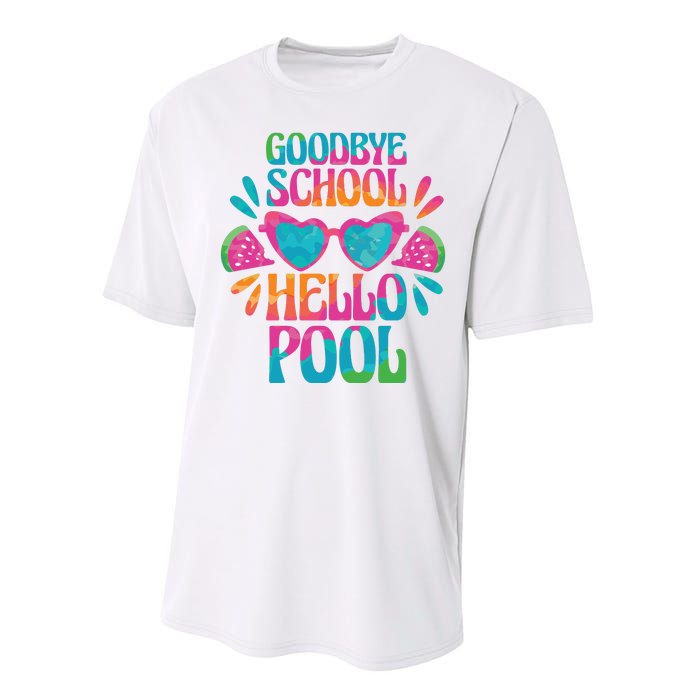 Goodbye School Hello Pool Summer Performance Sprint T-Shirt