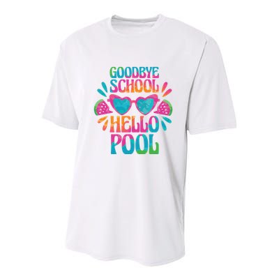 Goodbye School Hello Pool Summer Youth Performance Sprint T-Shirt
