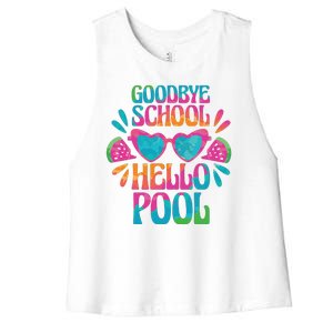 Goodbye School Hello Pool Summer Women's Racerback Cropped Tank