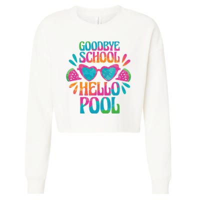 Goodbye School Hello Pool Summer Cropped Pullover Crew