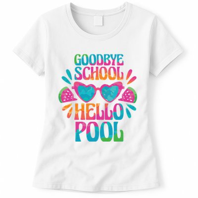 Goodbye School Hello Pool Summer Womens T-Shirt