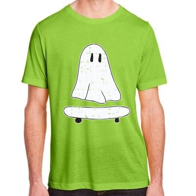 Ghost Skater Halloween Costume Spirit Ghoul SkateboardIng Gift Adult ChromaSoft Performance T-Shirt