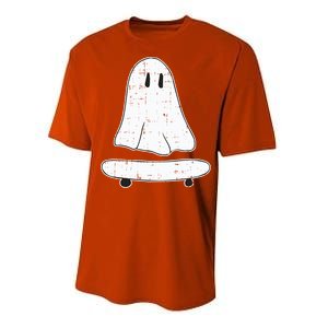 Ghost Skater Halloween Costume Spirit Ghoul SkateboardIng Gift Performance Sprint T-Shirt