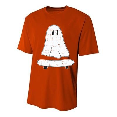 Ghost Skater Halloween Costume Spirit Ghoul SkateboardIng Gift Performance Sprint T-Shirt