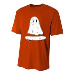 Ghost Skater Halloween Costume Spirit Ghoul SkateboardIng Gift Youth Performance Sprint T-Shirt