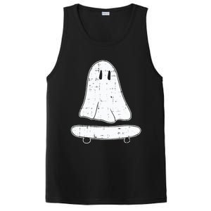 Ghost Skater Halloween Costume Spirit Ghoul SkateboardIng Gift PosiCharge Competitor Tank