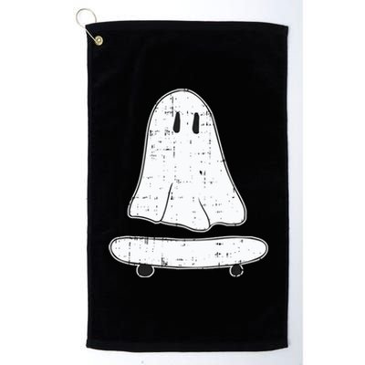 Ghost Skater Halloween Costume Spirit Ghoul SkateboardIng Gift Platinum Collection Golf Towel