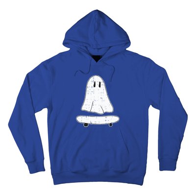 Ghost Skater Halloween Costume Spirit Ghoul SkateboardIng Gift Hoodie