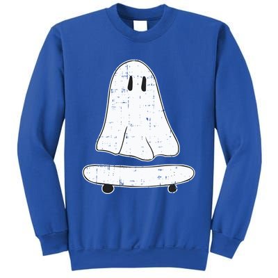 Ghost Skater Halloween Costume Spirit Ghoul SkateboardIng Gift Sweatshirt