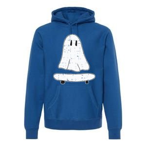 Ghost Skater Halloween Costume Spirit Ghoul SkateboardIng Gift Premium Hoodie