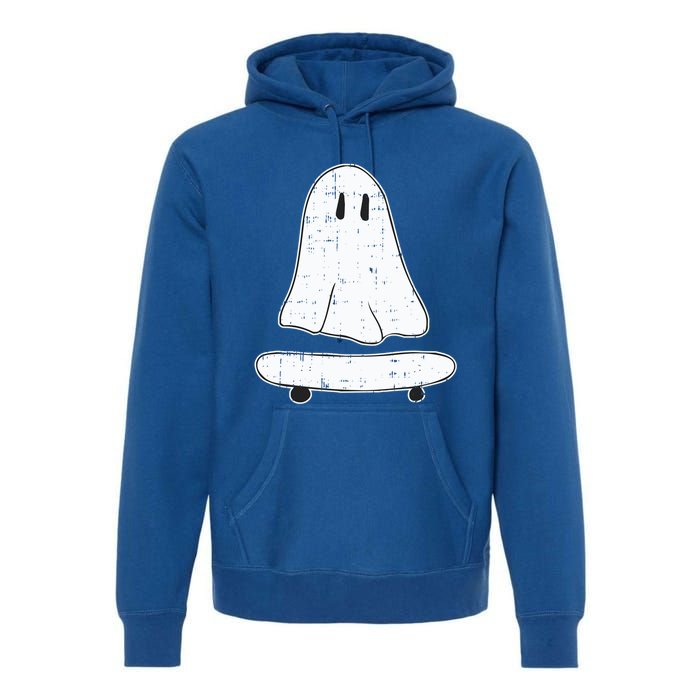 Ghost Skater Halloween Costume Spirit Ghoul SkateboardIng Gift Premium Hoodie